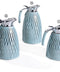 Thermos Flask in Light Blue Leather